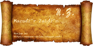 Mazsár Zalán névjegykártya